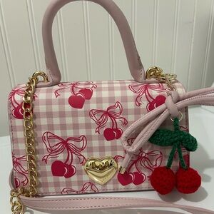 Betsey Johnson Cherry Satchel with Crossbody strap